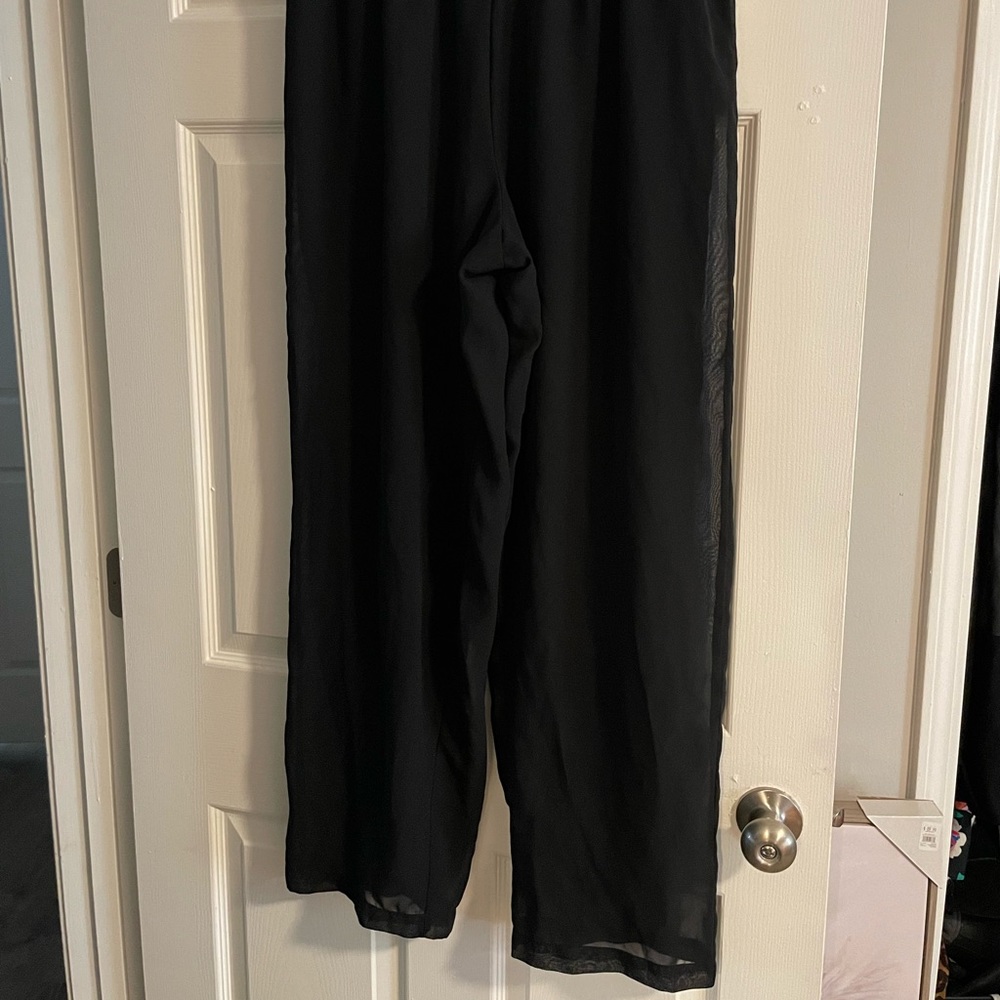 Black Polyester Lined Dress Pants